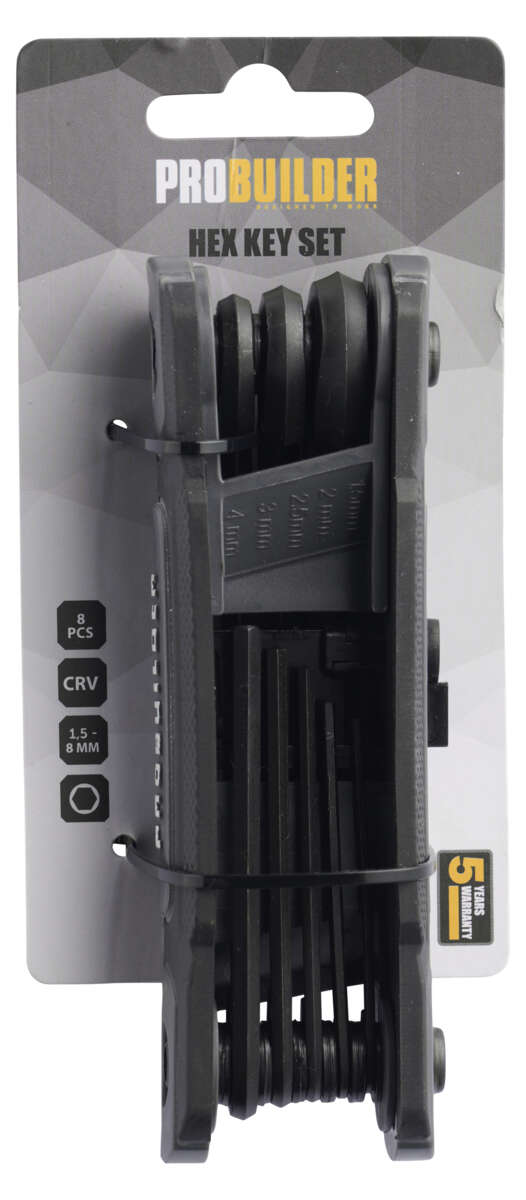 Probuilder sekskantnøkkelsett 8 deler