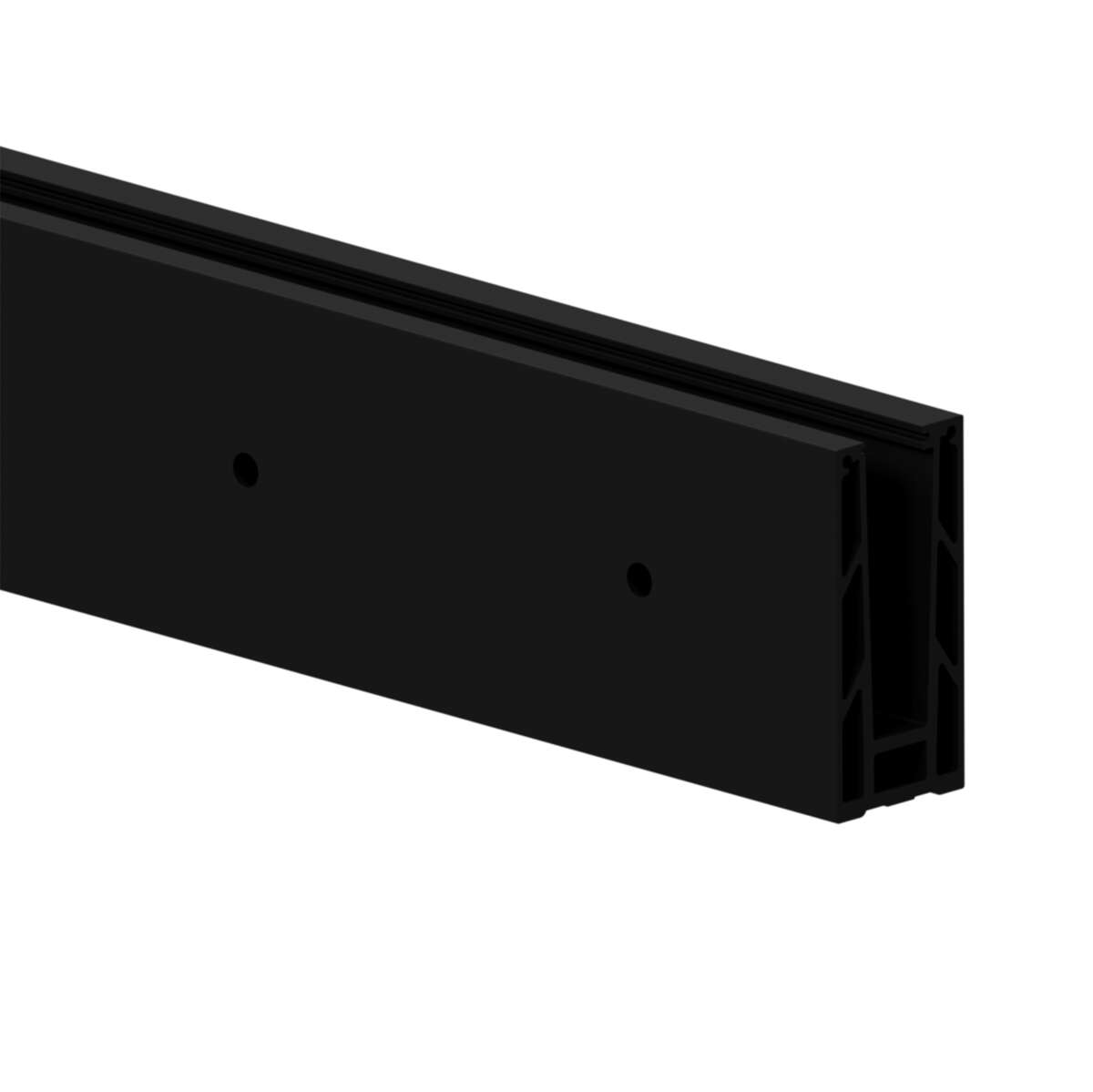 IDT Pure bunnprofil for glass sidemontert sort