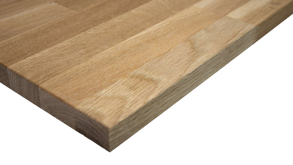 Level 23x635x3020 mm eik ubehandlet benkeplate