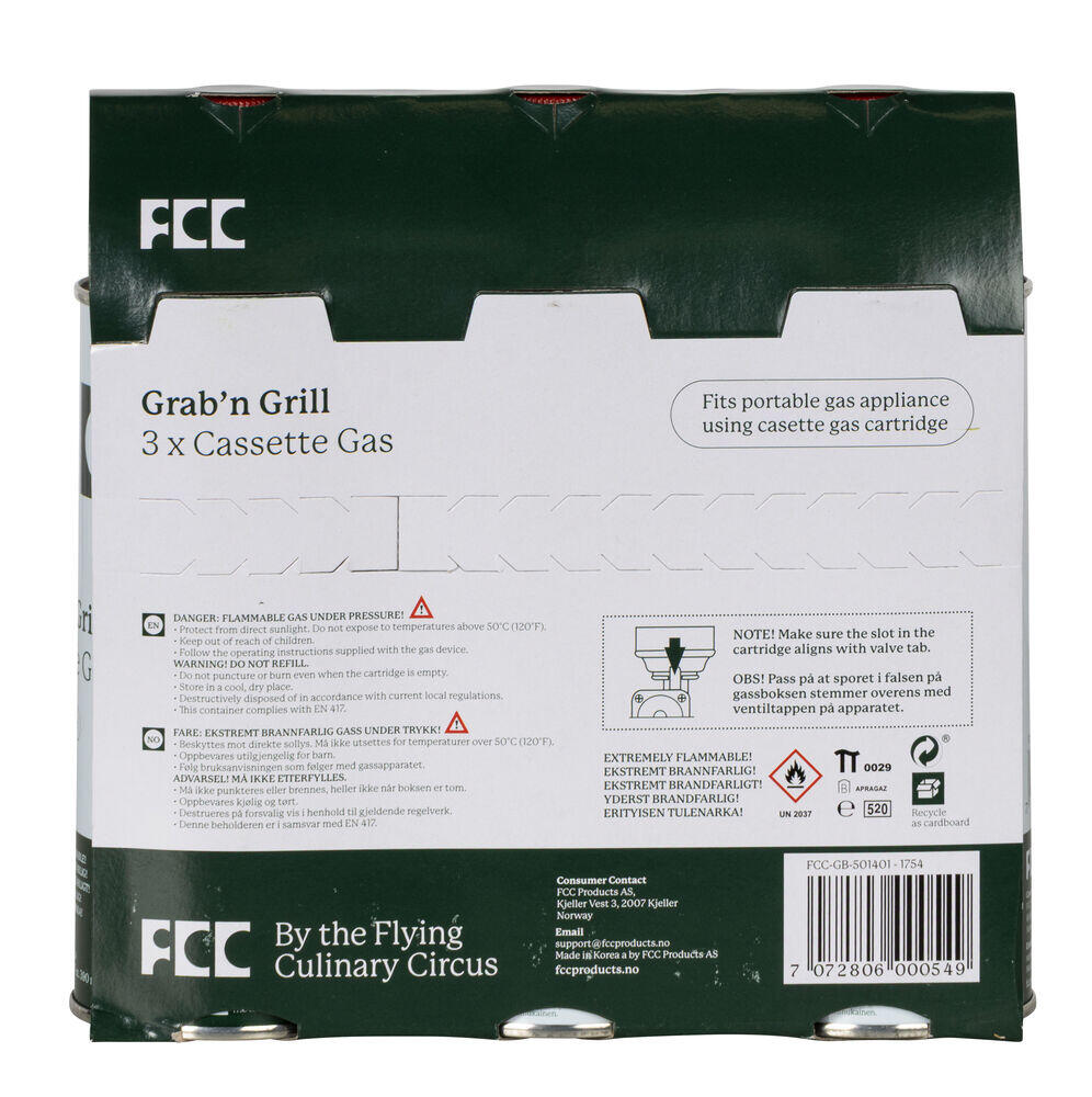 FCC Grab`N`Grill gassboks 3-pk