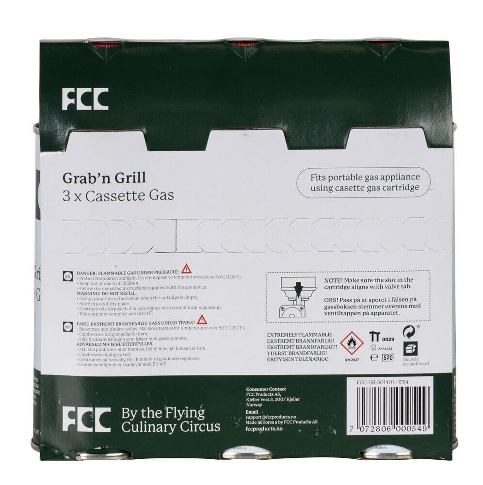 FCC Grab`N`Grill gassboks 3-pk