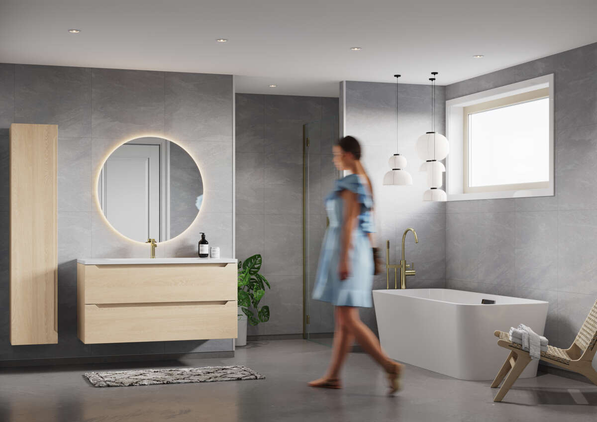 Fibo 2035 M6060 Grey Slate Baderomspanel 2-pk