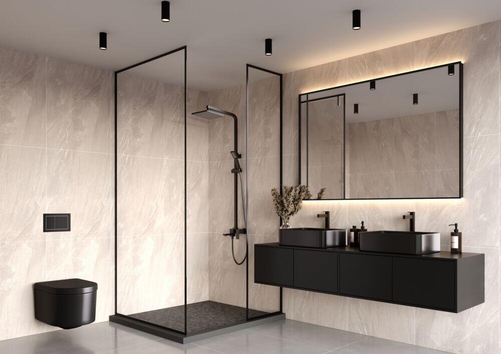 Fibo 4009 M6060 Grey Stone Baderomspanel 2-pk