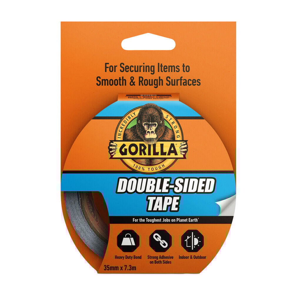 Gorilla Dobbeltsidig Tape Sølv