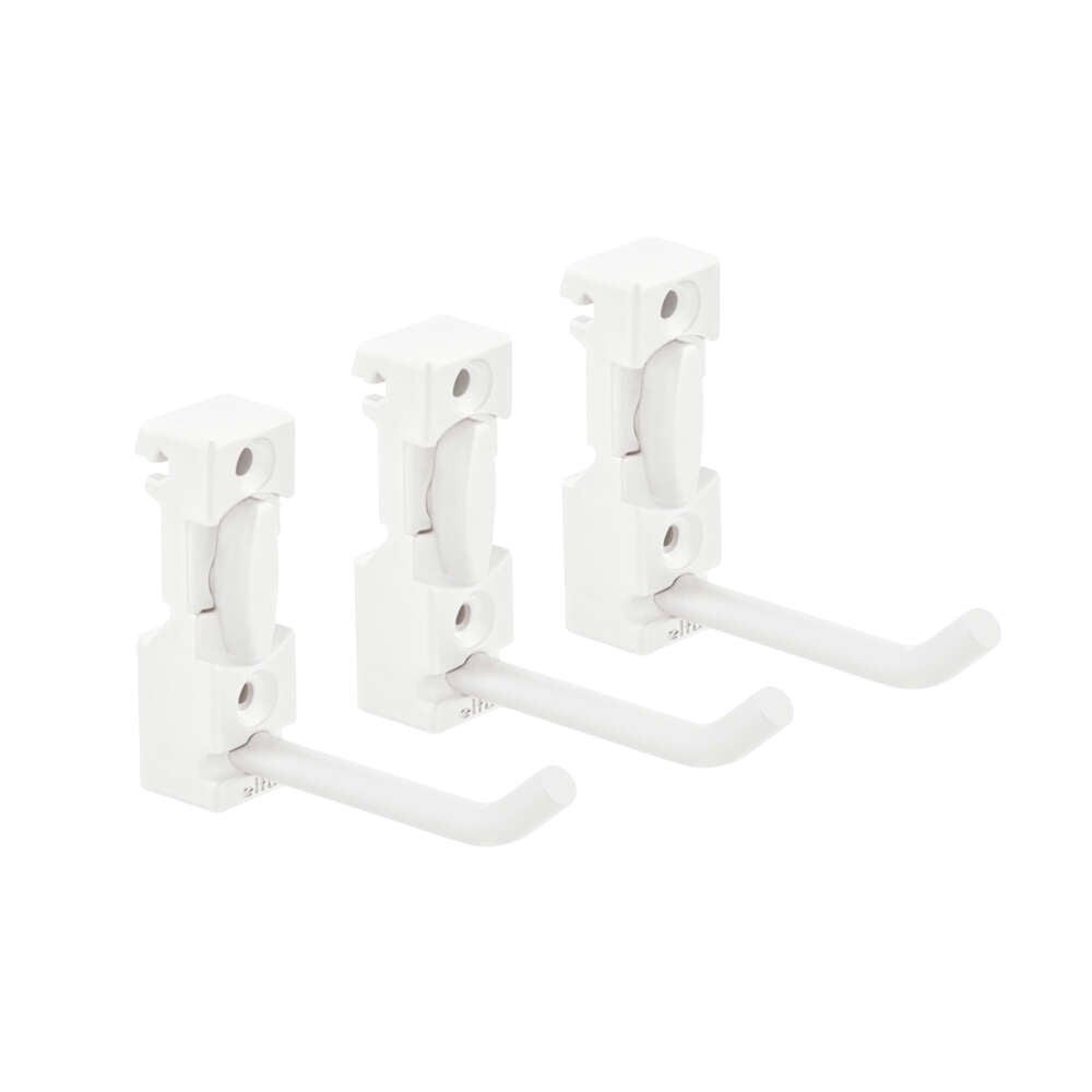 Elfa Classic+ hvit krok 3-pk