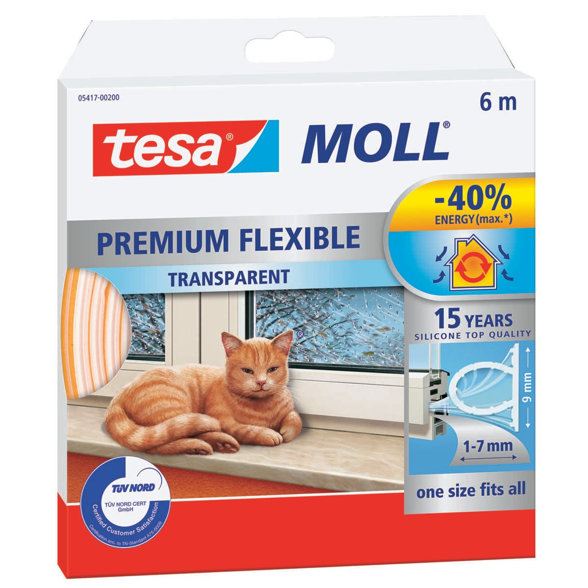 Tesa Tetningslist Silikon 6 m Transparent