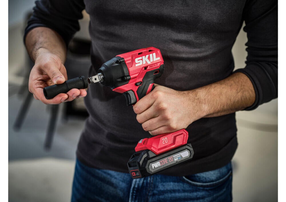 Skil 3360 DA børsteløs trådløs slagnøkkel og luftkompressor, kombisett m/batteri