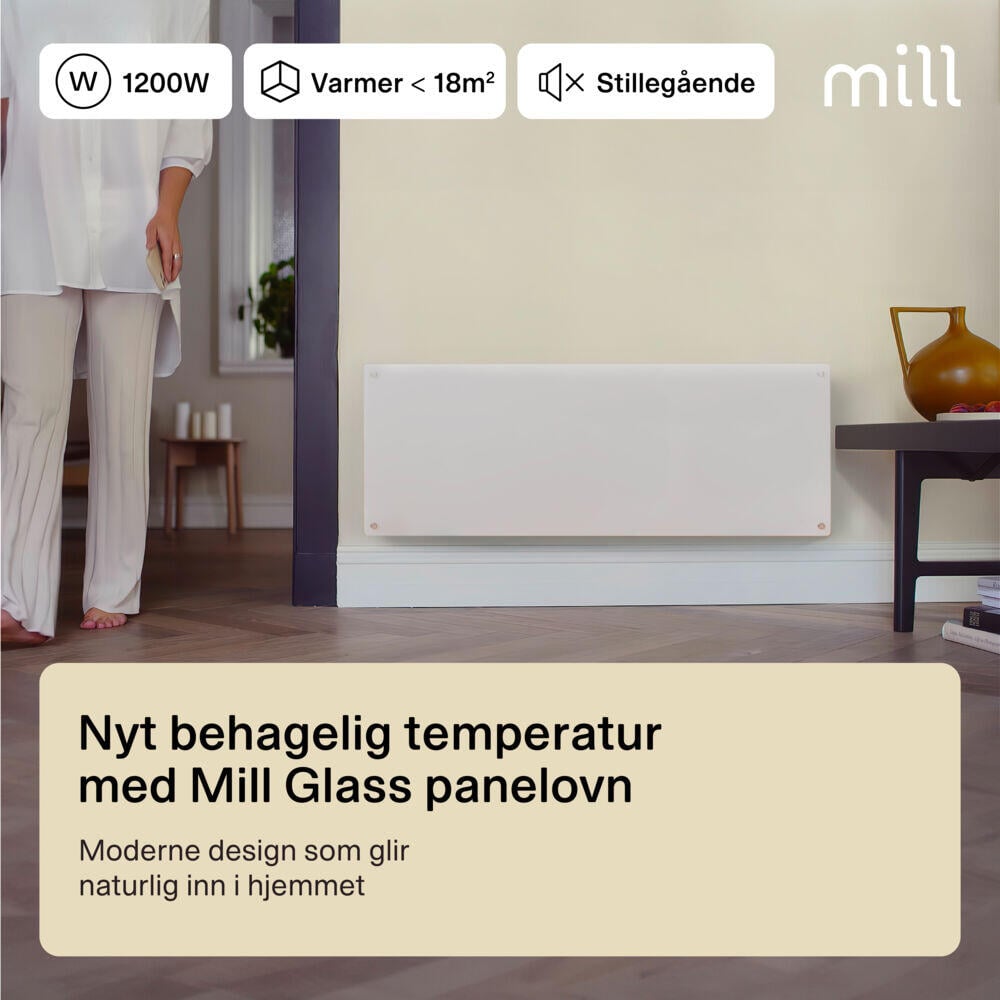 Mill Glass 1200W panelovn