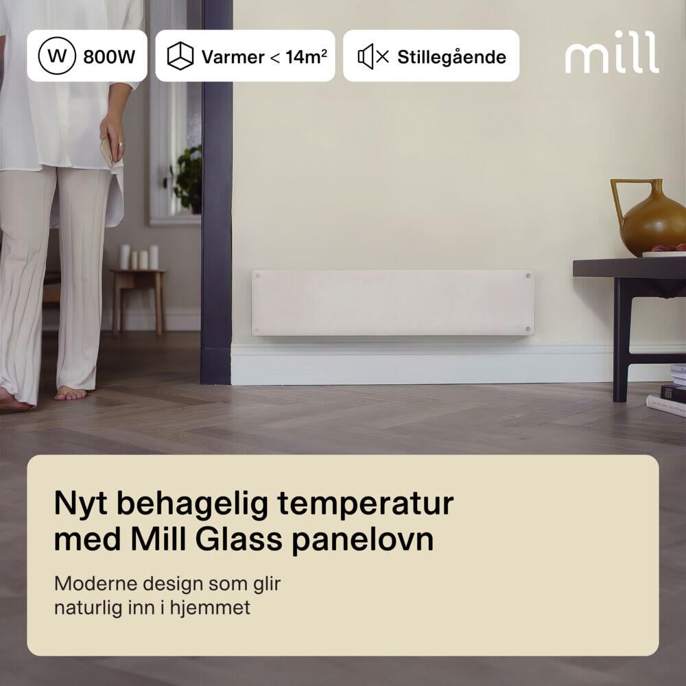 Mill Glass 800W panellist panelovn