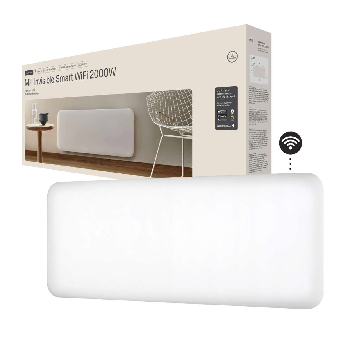 Mill Invisible Smart WiFi Gen 4 2000W panelovn