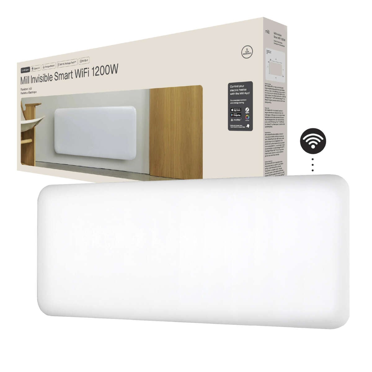 Mill Invisible Smart WiFi Gen 4 1200W panelovn