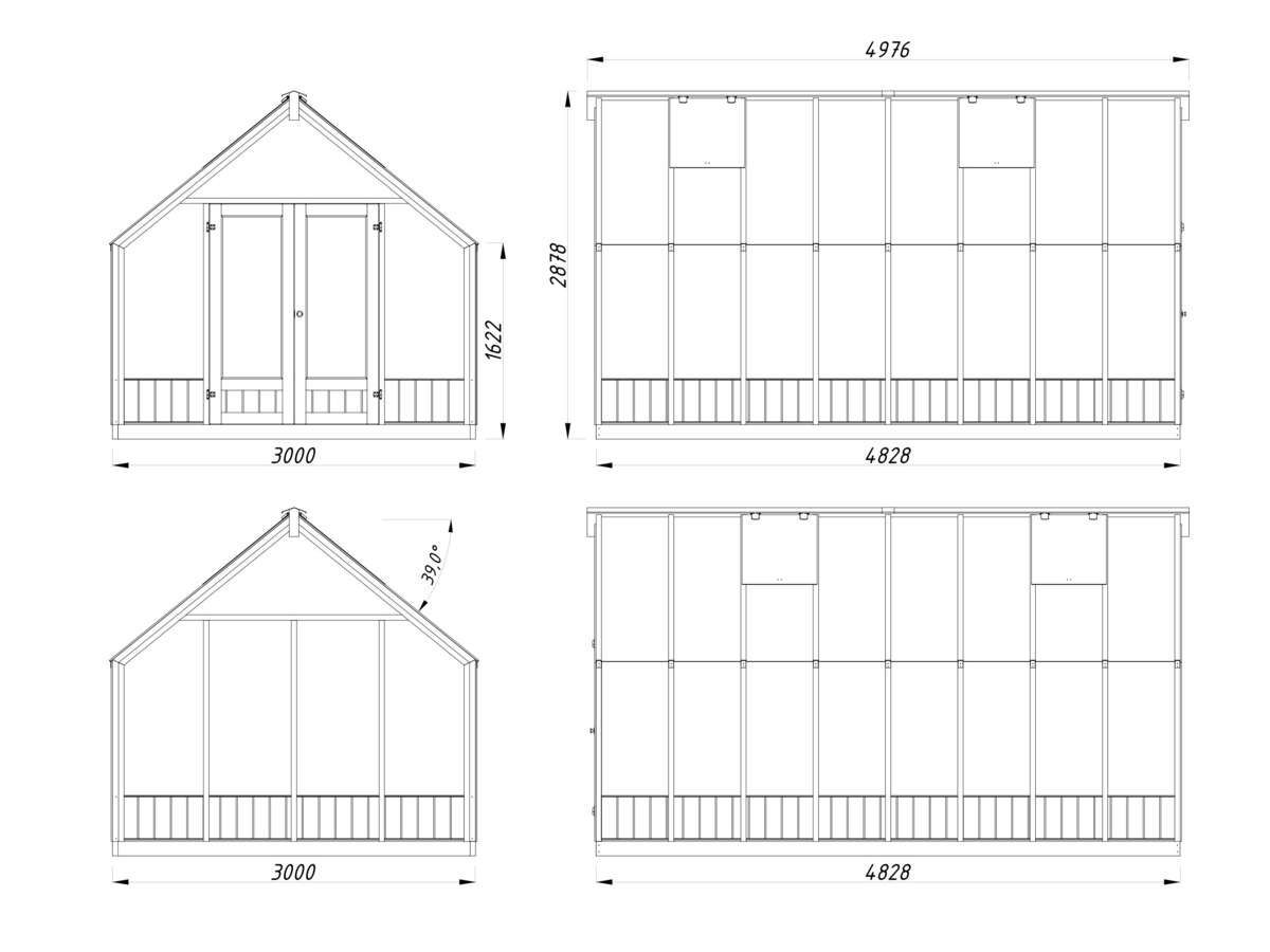 Palmako Emilia veksthus/hagestue 13,8 m²