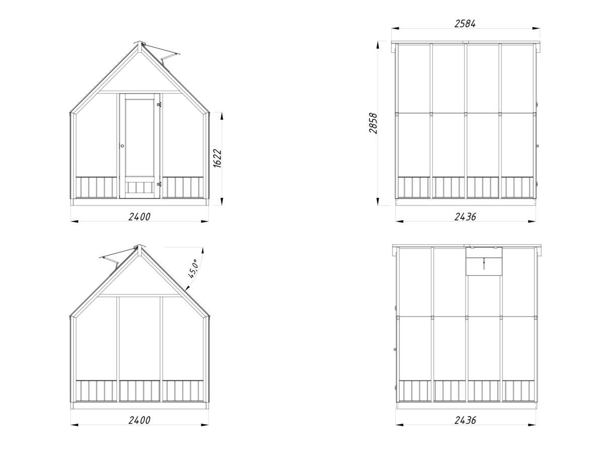 Palmako Emilia veksthus/hagestue 5,4 m²