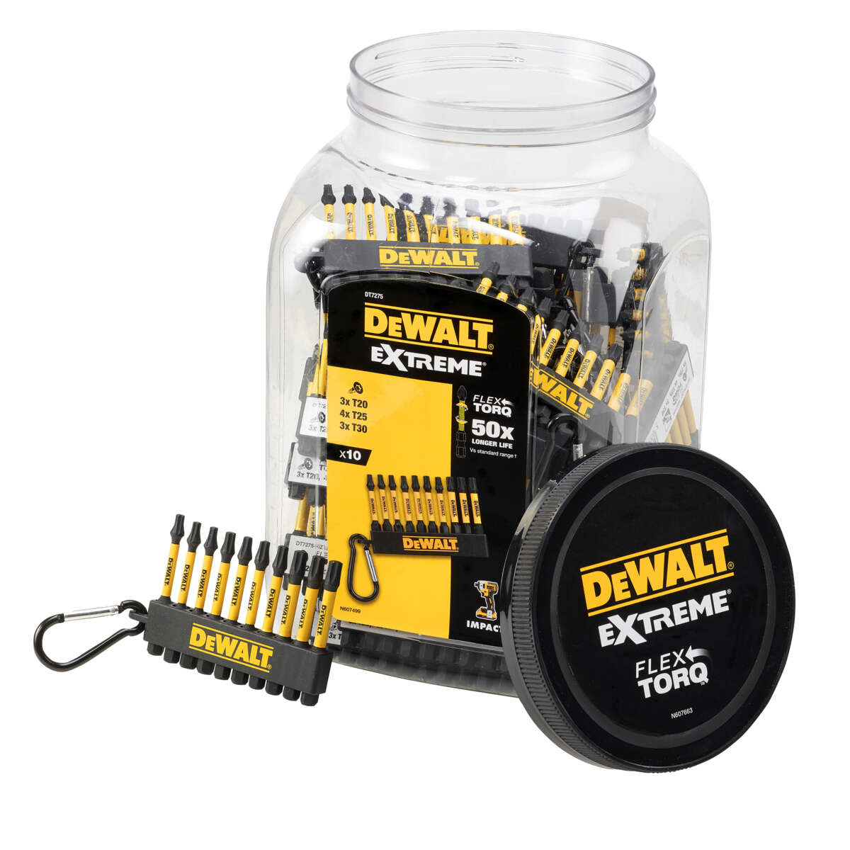 DeWalt DT7275 bitsett m/nøkkelring 10 deler