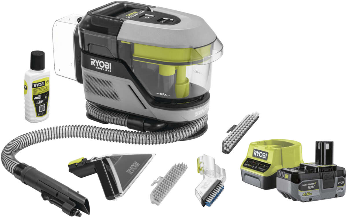 Ryobi 18V ONE+ RDC18BL-1X40G Swift Clean flekkrenser kit m/batteri og lader