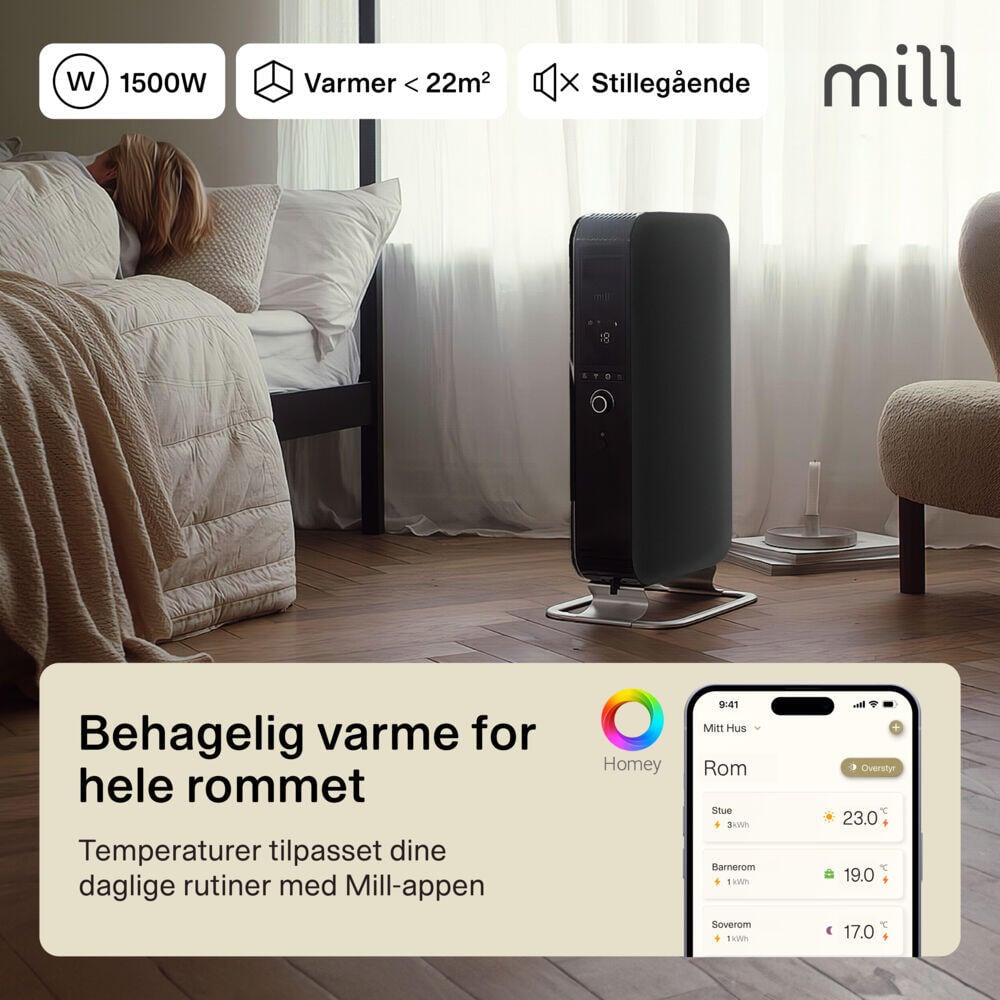 Mill Gentle Air WiFi 1500W oljefylt radiator