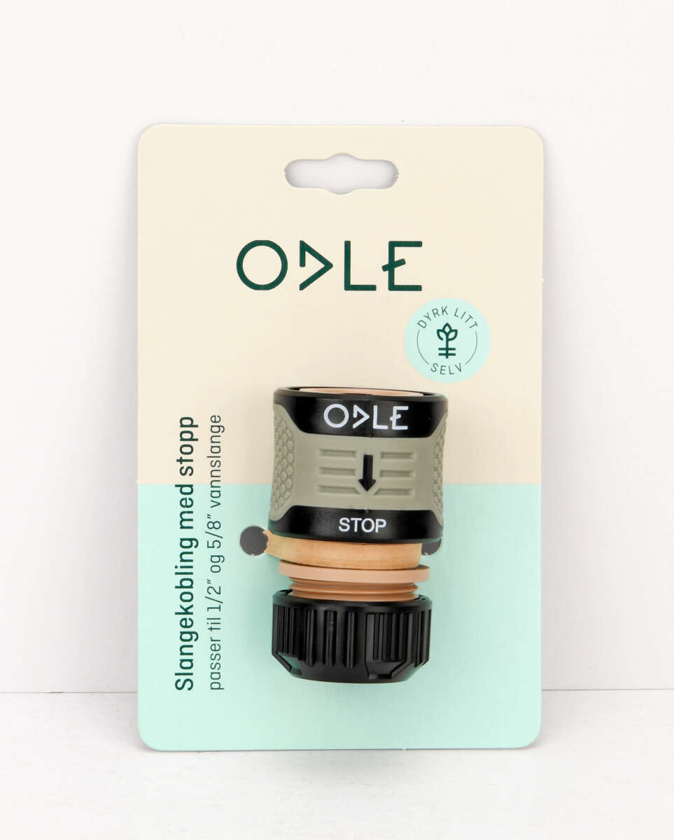 Odle slangekobling m/stop 1/2"- 5/8"