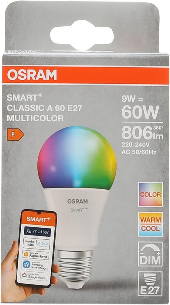 Ledvance SMART+ Matter Multicolor A60 9W E27 806lm