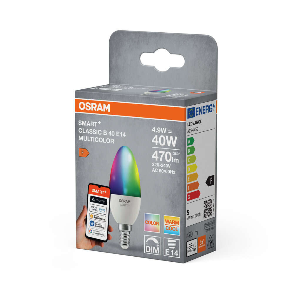 OSRAM SMART+ MATTER Multicolor Classic B40 4.9W E14
