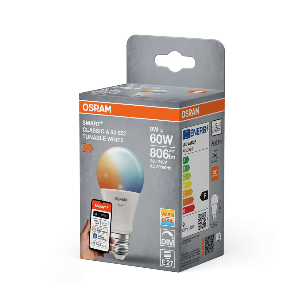 OSRAM Smart LED pære E27 9W Tunable White