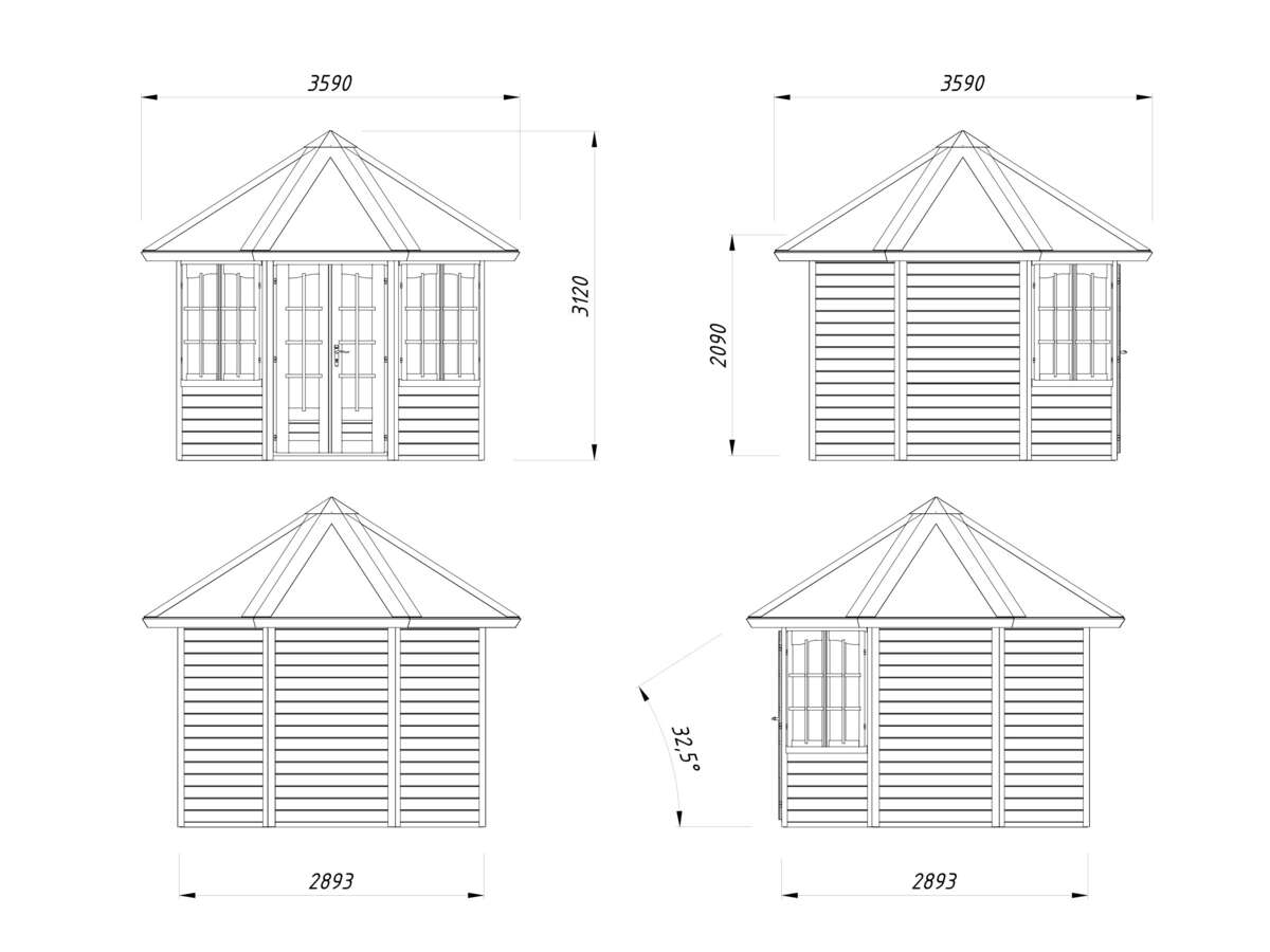 Palmako Veronica 2 lysthus 6,7 m²