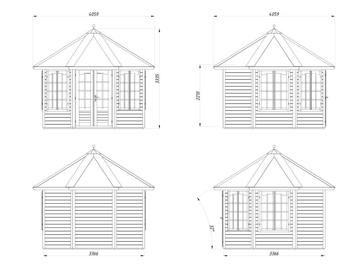 Palmako Veronica 4 lysthus 9,2 m²
