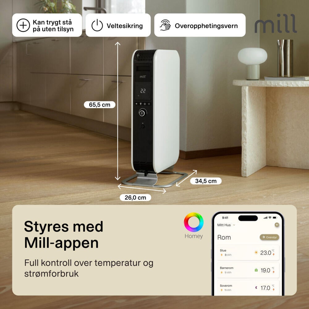 Mill Gentle Air WiFi Gen 3 1500W oljeovn