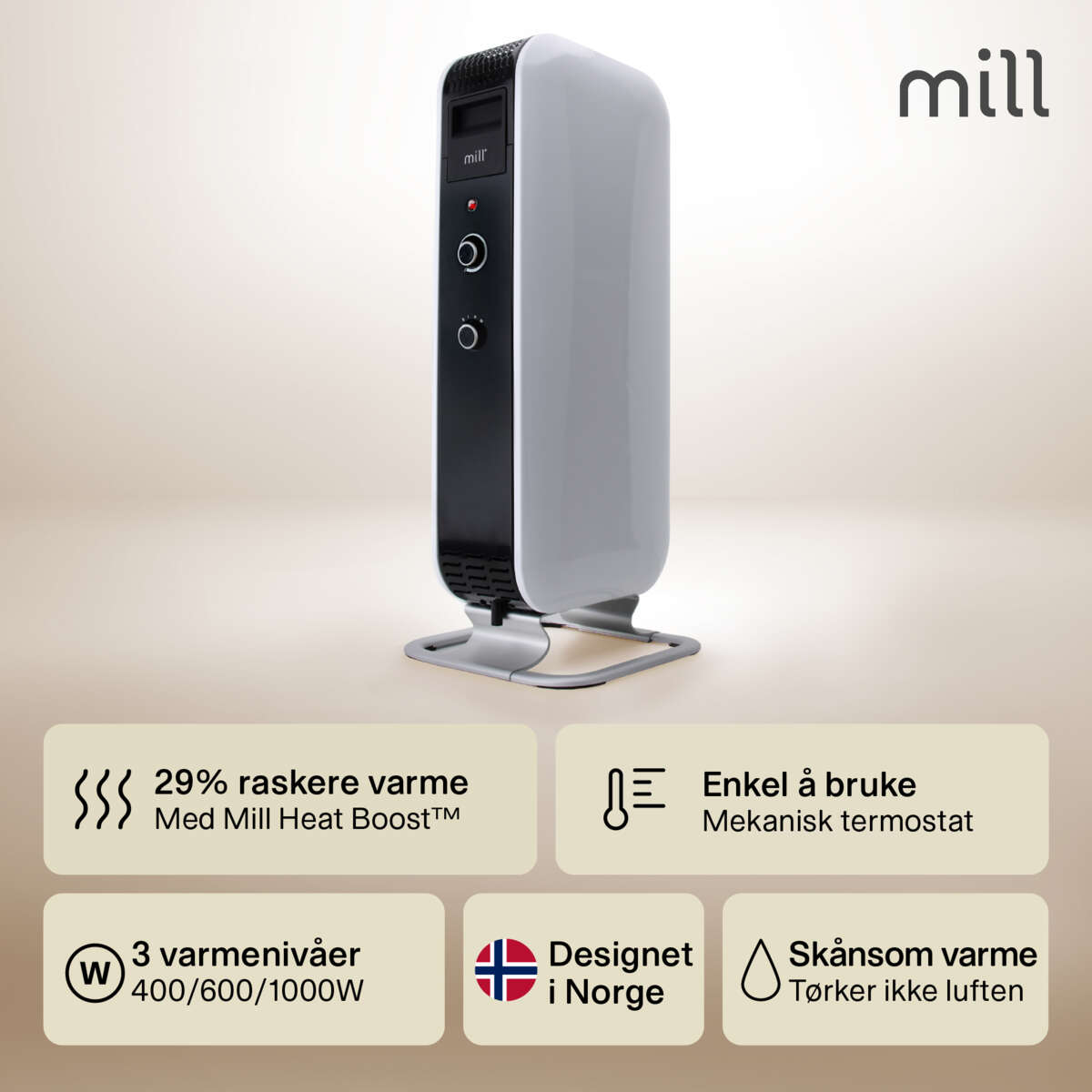 Mill Gentle Air Mec 1000W oljeovn