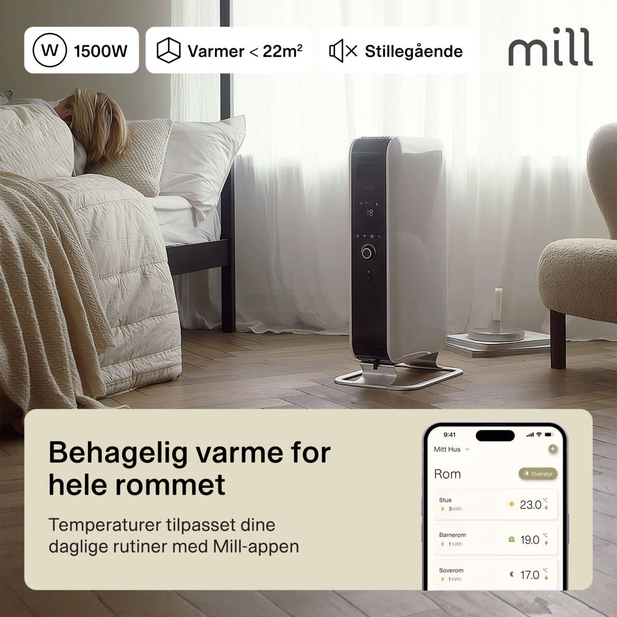 Mill Gentle Air WiFi Gen 3 1500W oljeovn