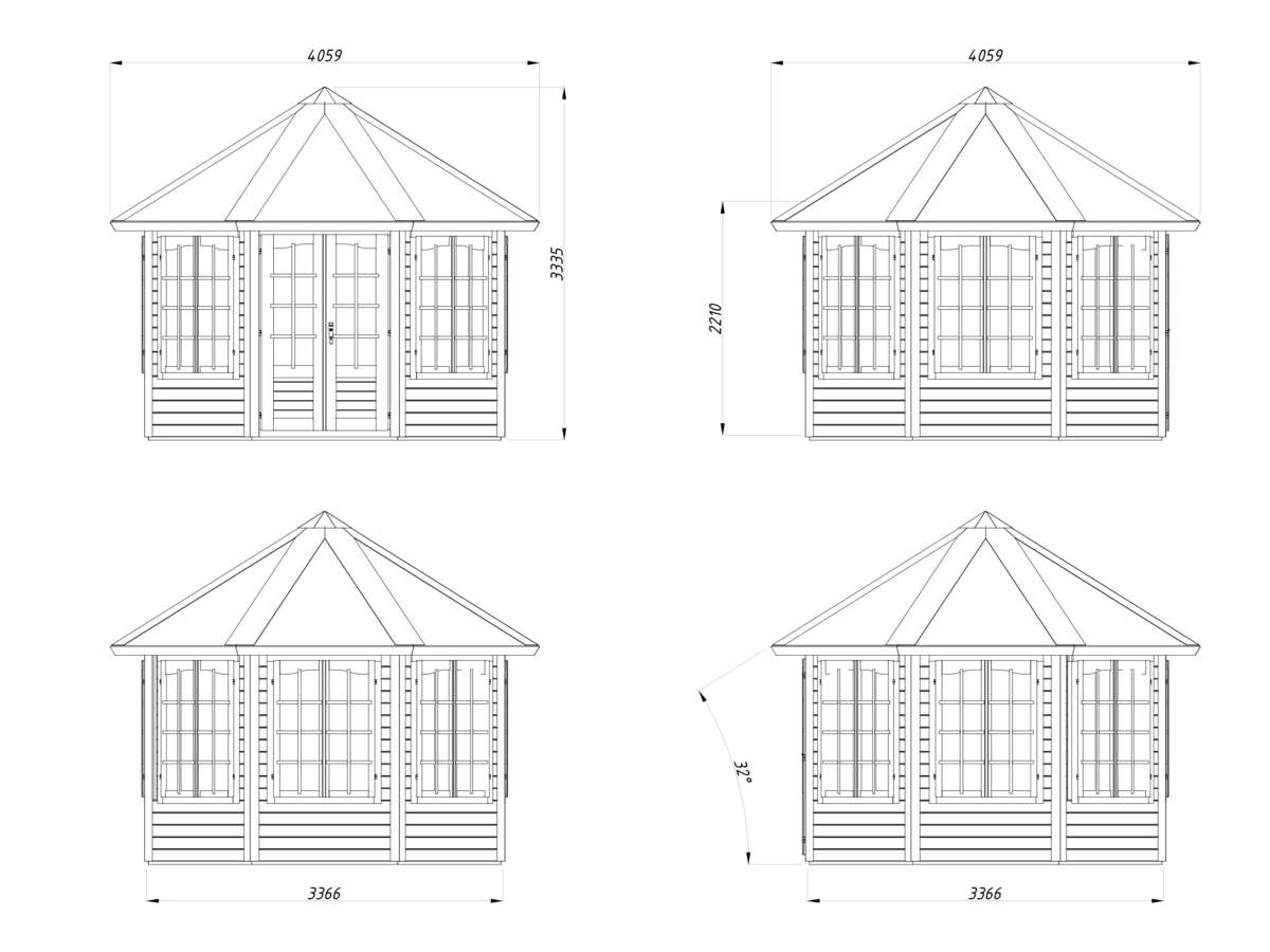 Palmako Veronica 7 lysthus 9,2 m²