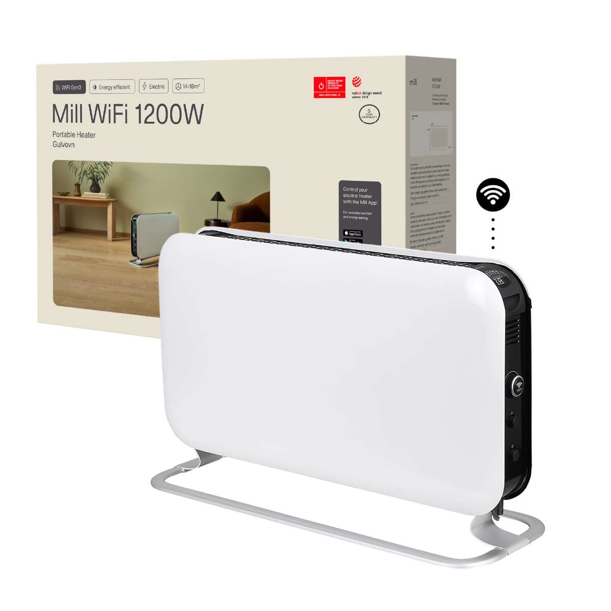 Mill WiFi 1200W gulvovn