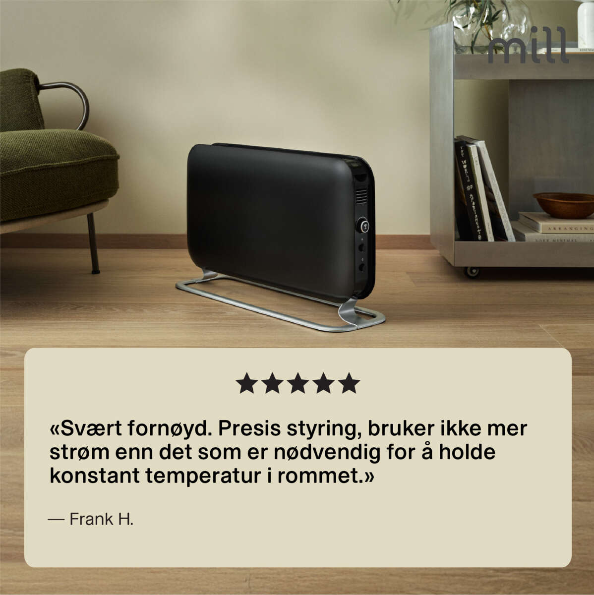 Mill WiFi gulvovn 1200W sort