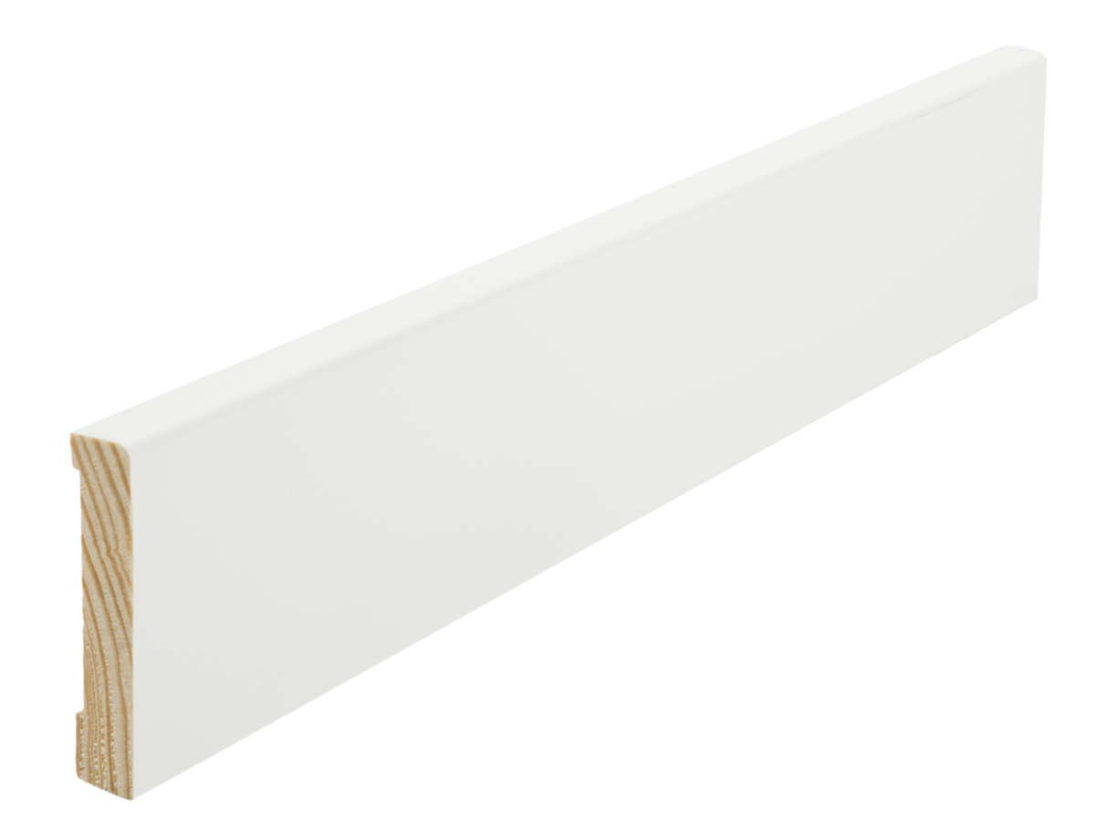 Combiwood 12x58x4400 gulvlist rund malt i Klassisk hvit