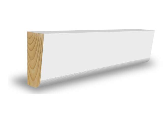 Combiwood 21x34x4400 taklist rund malt i Klassisk hvit