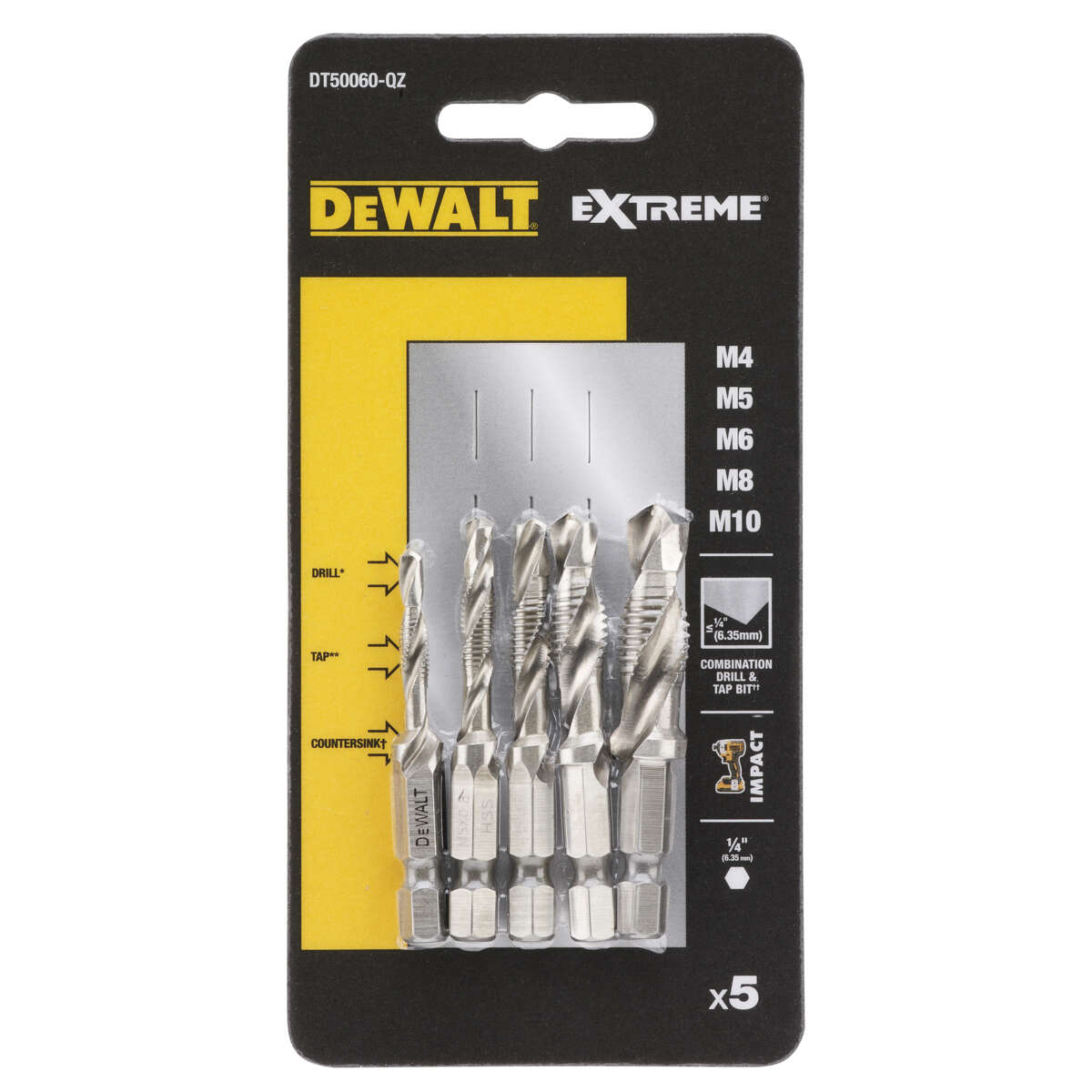 DeWalt DT50060-QZ gjengeborsett 5-pk