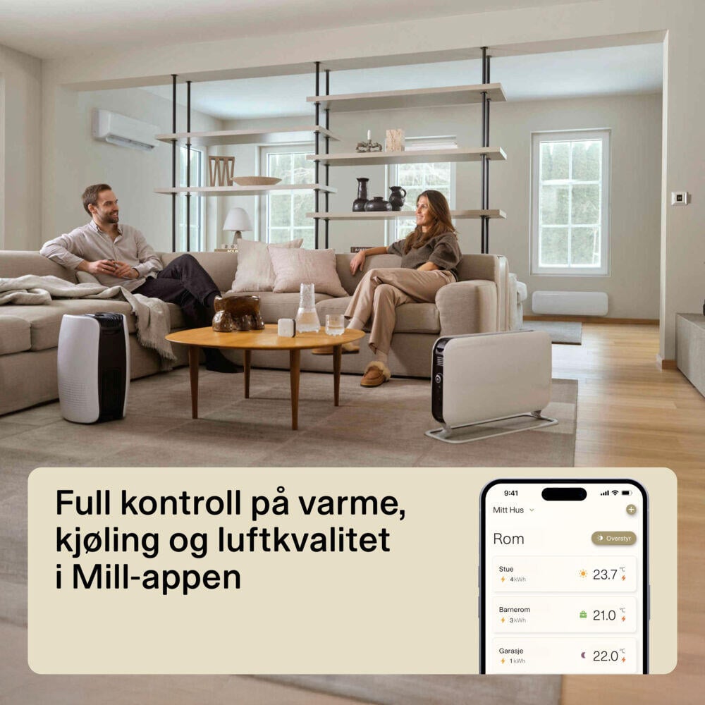 Mill Invisible Smart WiFi 900W Gen. 4 panelovn