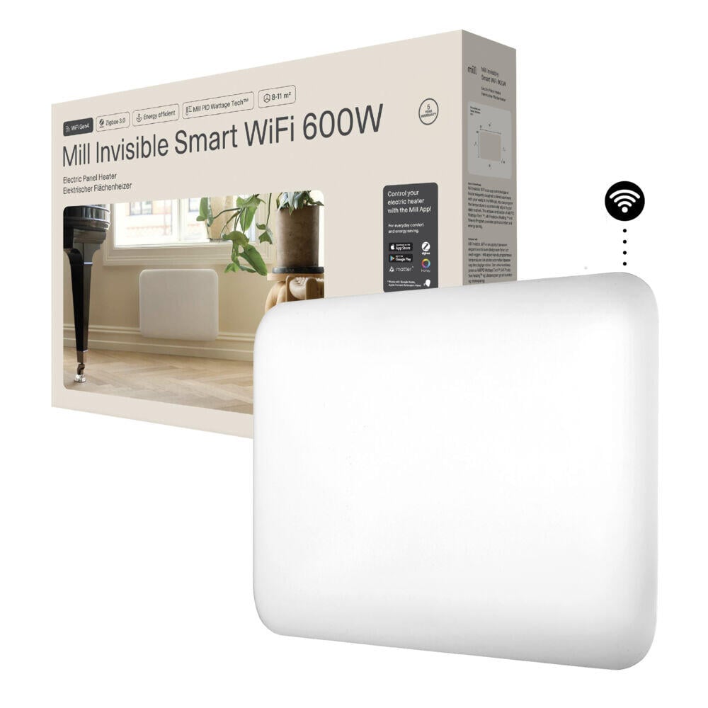Mill Invisible Smart WiFi 600W Gen. 4 panelovn