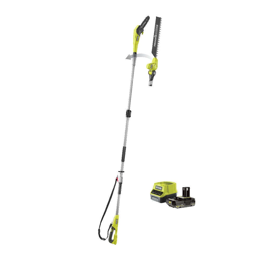 Ryobi ONE+ hage kombosett m/hekkesaks og grensag m/batteri