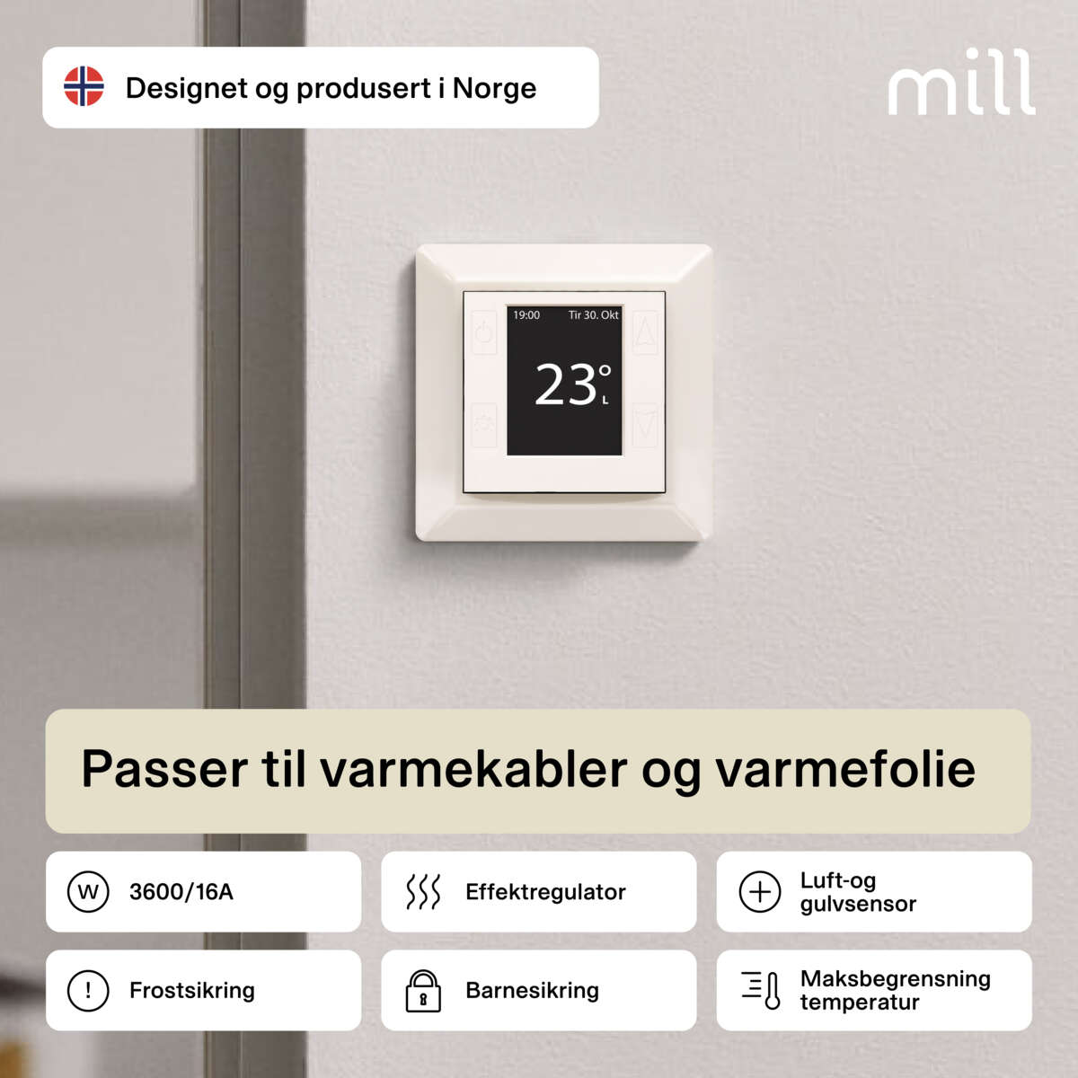 Mill Smart WiFi gulvtermostat