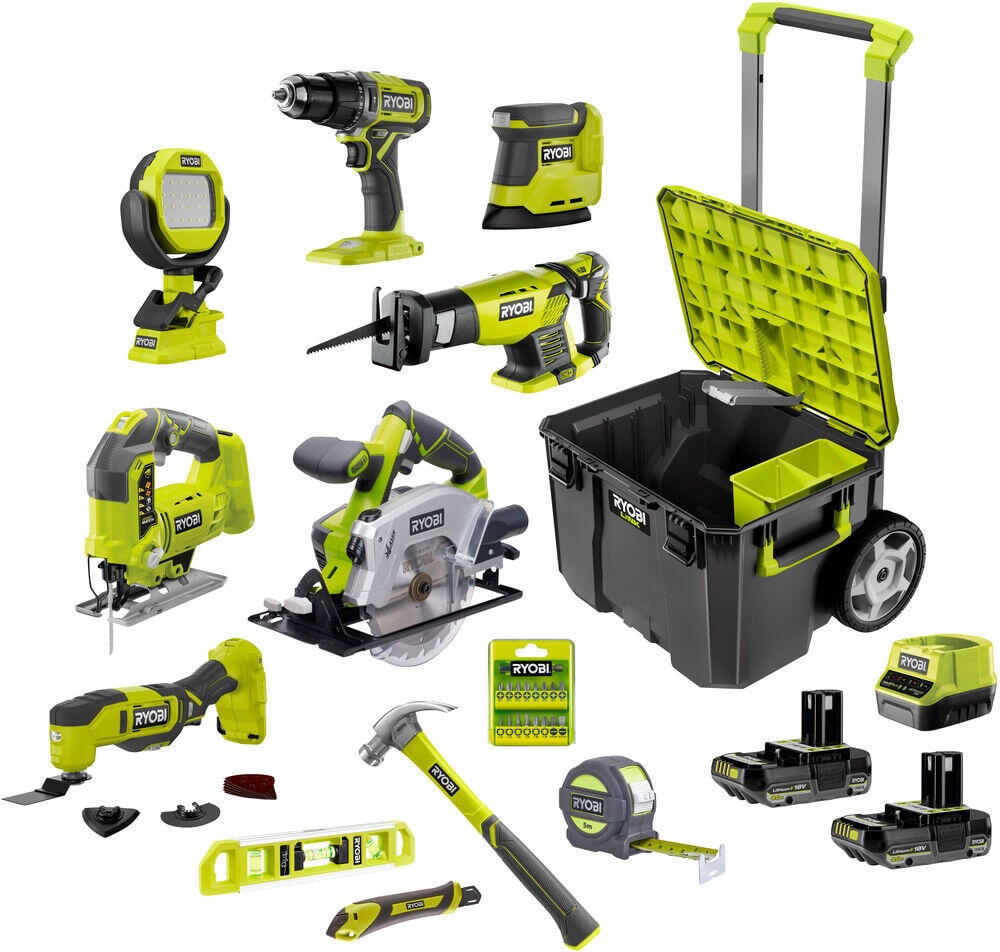 Ryobi R18CK7-2C20LB verktøysett