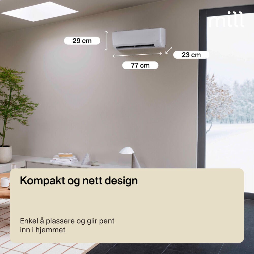 Mill Compact Pro WiFi varmepumpe 7400W, ferdig montert