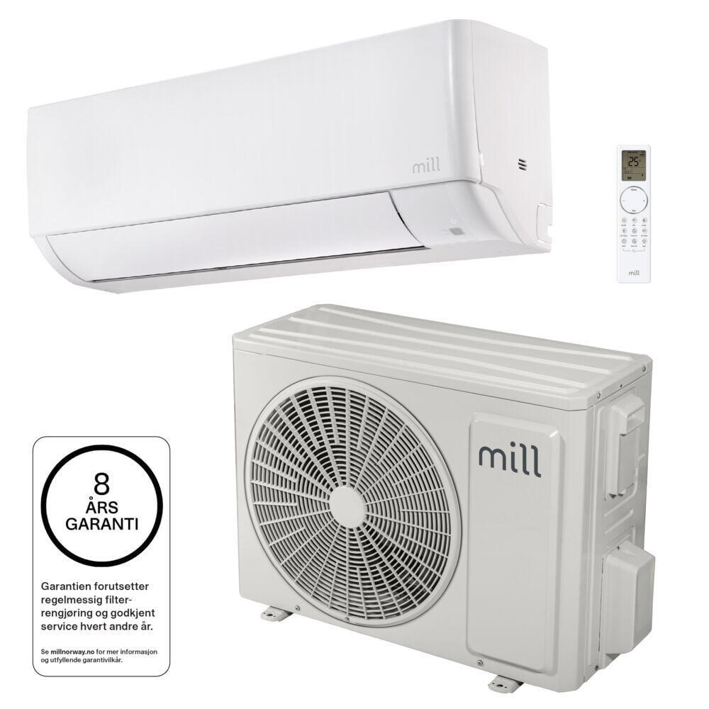 Mill Compact Pro WiFi varmepumpe 7400W, ferdig montert