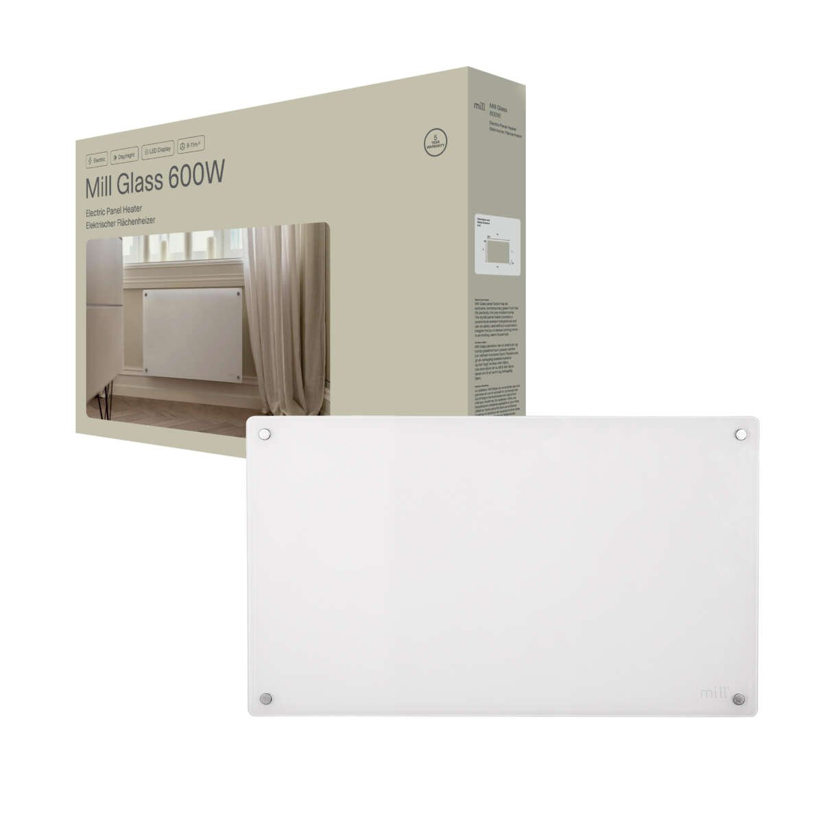 Mill Glass 600W panelovn