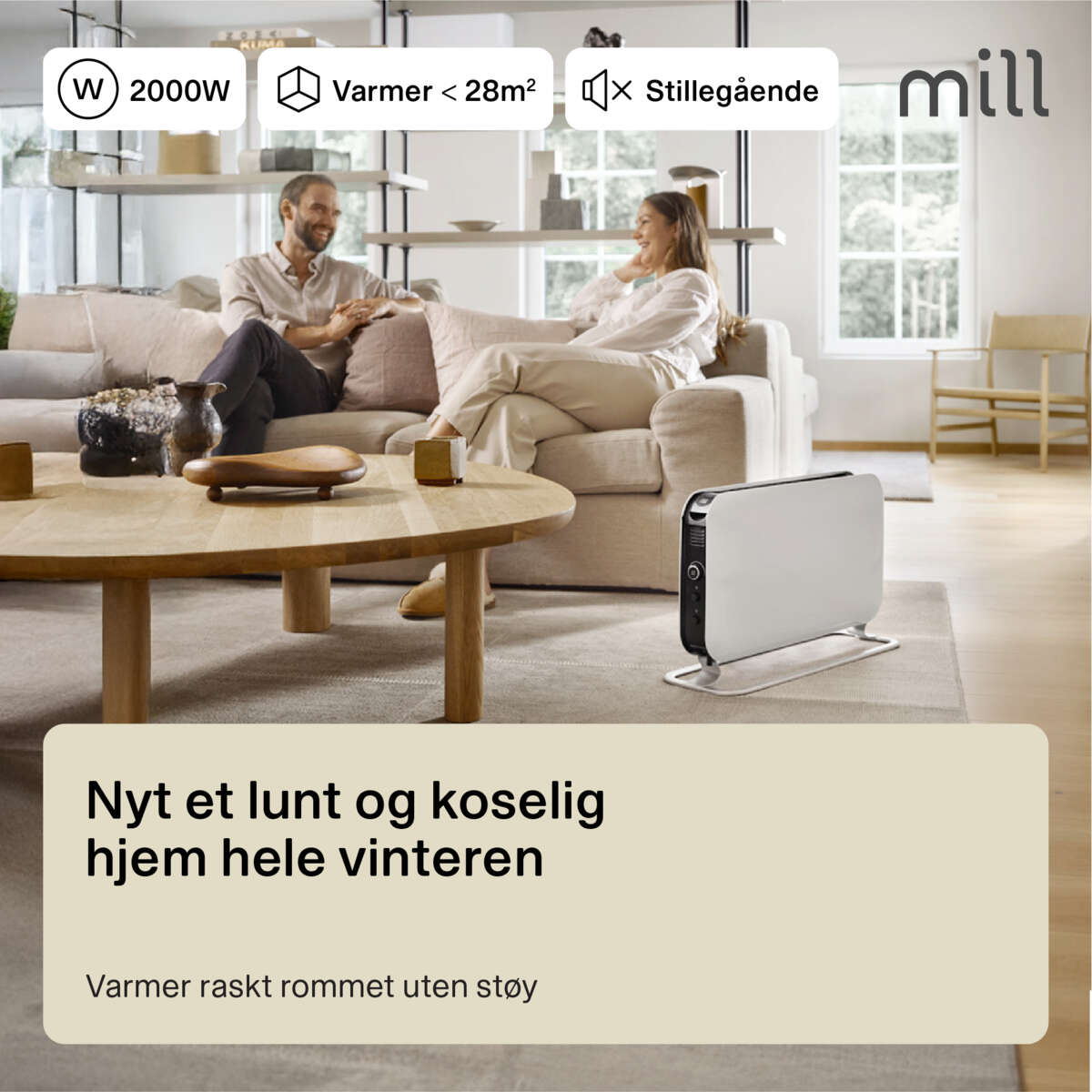 Mill Instant Led 2000W gulvovn