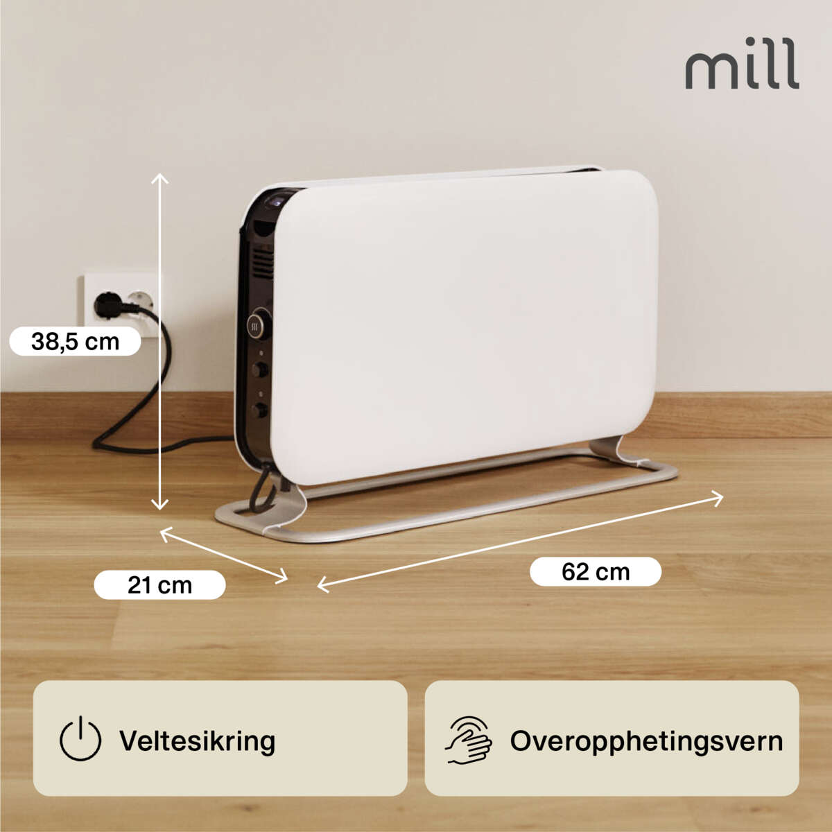 Mill Instant Led 2000W gulvovn