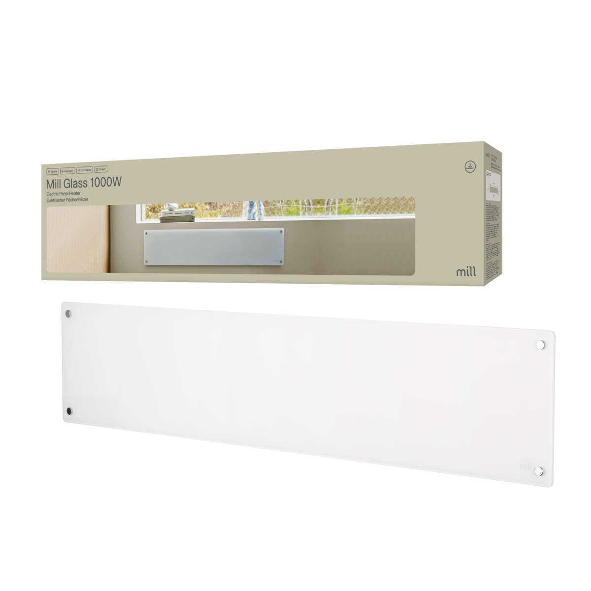 Mill Glass 1000W panellist panelovn