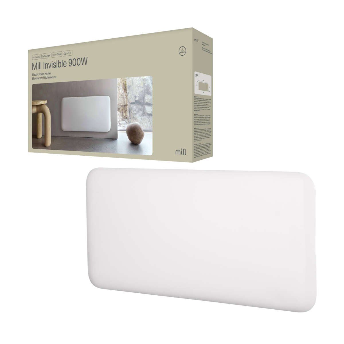 Mill Invisible 900W panelovn