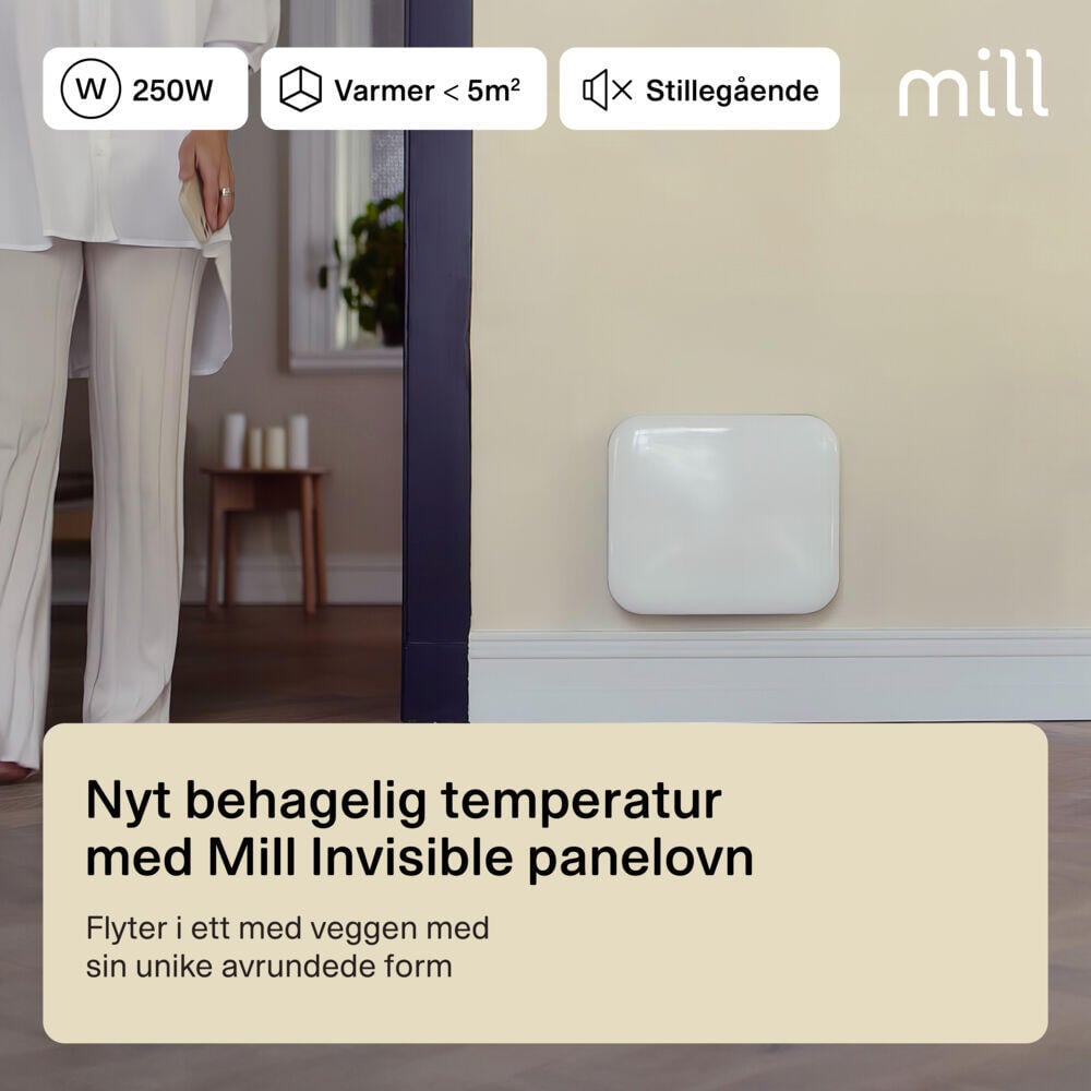 Mill Invisible 250W panelovn