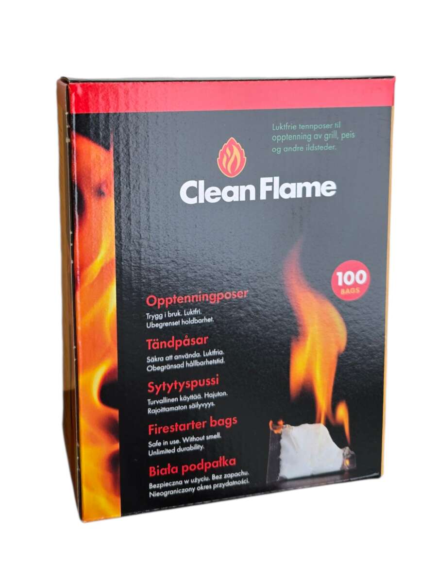 CleanFlame opptenningsposer 100 stk i eske