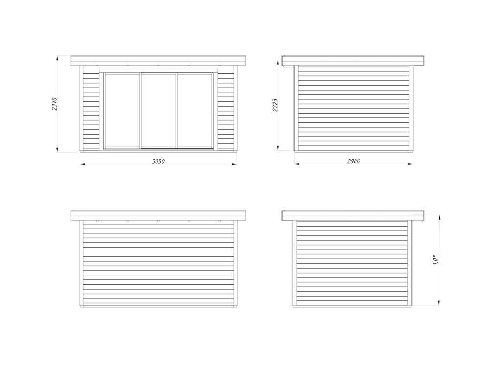 Palmako Lydia Slide hagestue 10.8 m²